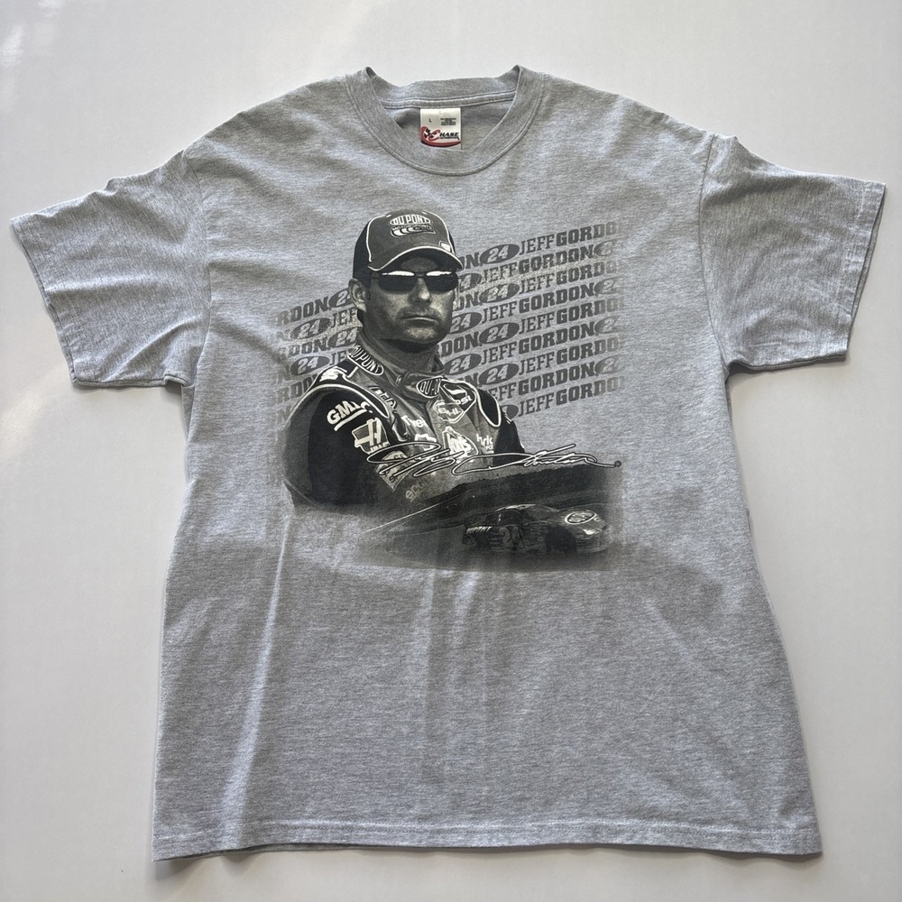 Vintage 2006 Jeff Gordon T-Shirt L Chase Authentic Nascar Y2K Double Sided Gray